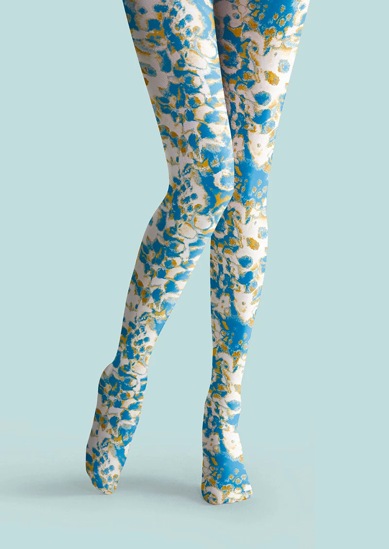 Viken Plan Blue Speckles Tights Hosiery Pantyhose