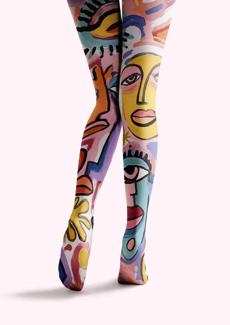 Viken Plan Abstract Art Picasso Form Tights Hosiery Pantyhose