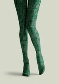 Viken Plan Christmas Fun Art Pine Carol Tights Hosiery Pantyhose