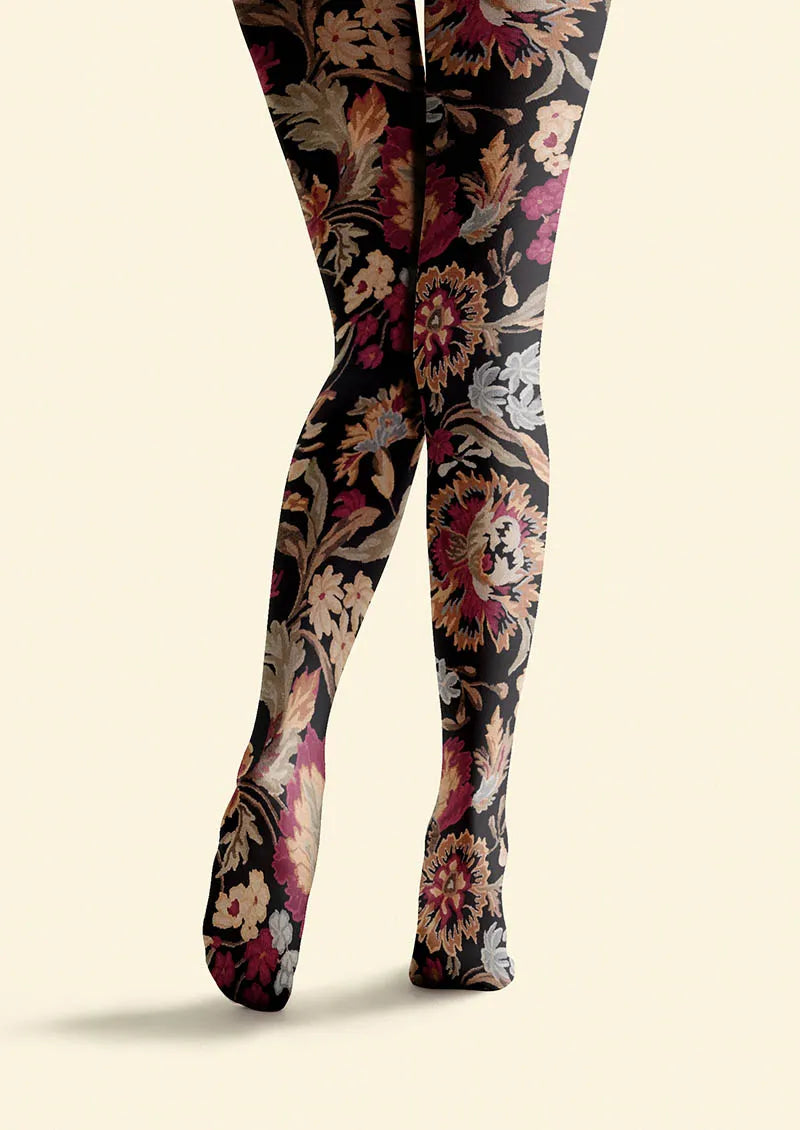 Viken Plan Floral pattern Vintage Garden Tights Hosiery Pantyhose