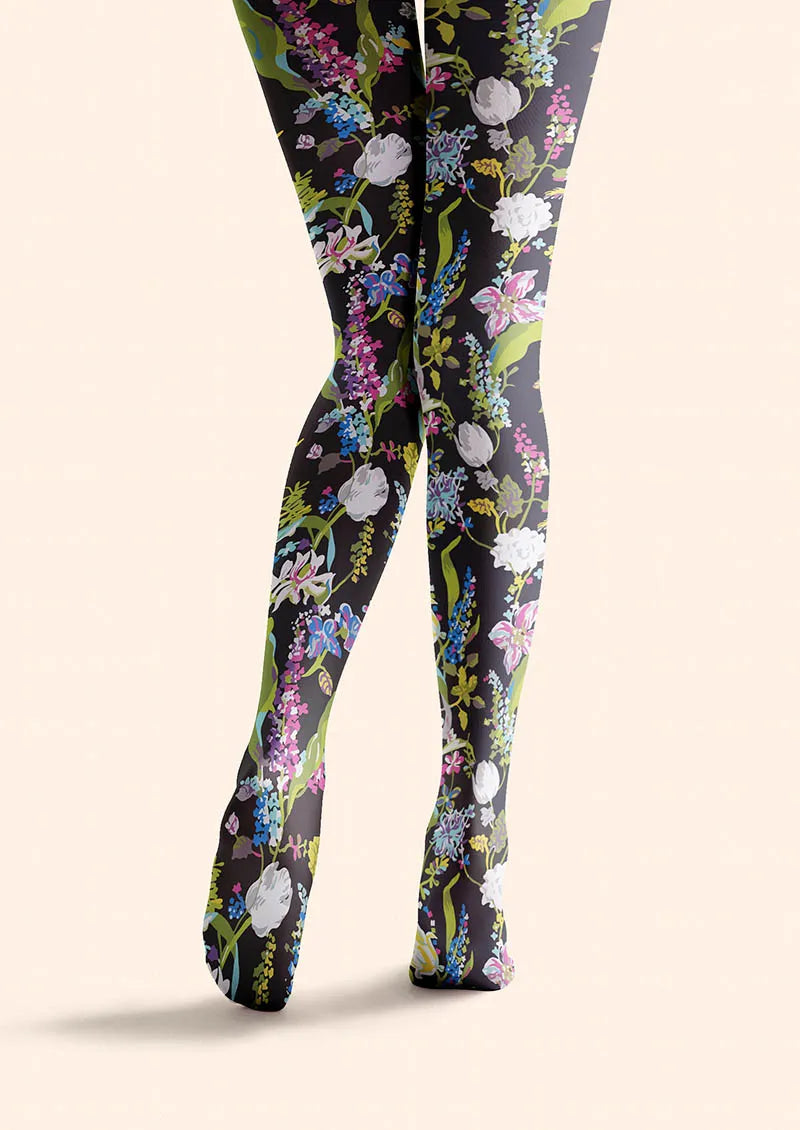 Viken Plan Floral pattern Wild Florals Tights Hosiery Pantyhose