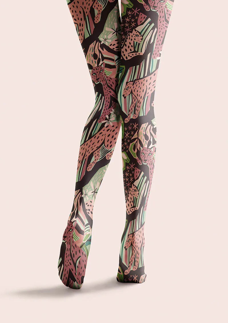 Viken Plan Floral pattern Botanical Tattoo Tights Hosiery Pantyhose