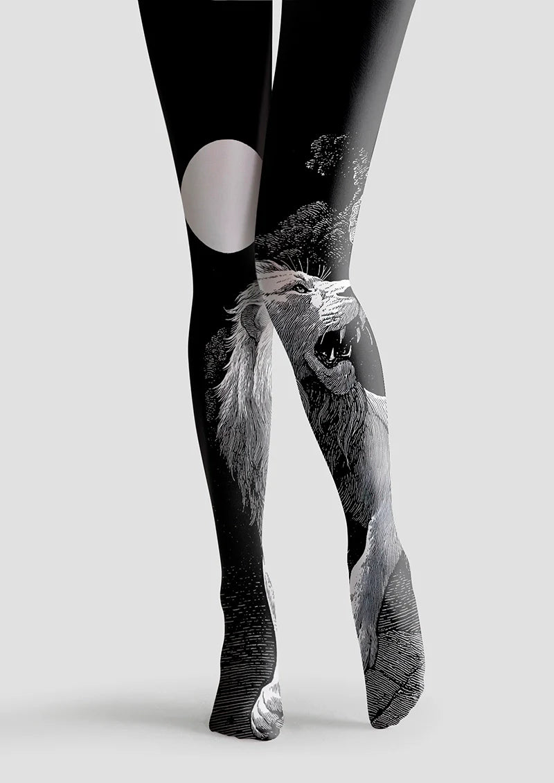 Viken Plan Lion Line engraving Tights Hosiery Pantyhose