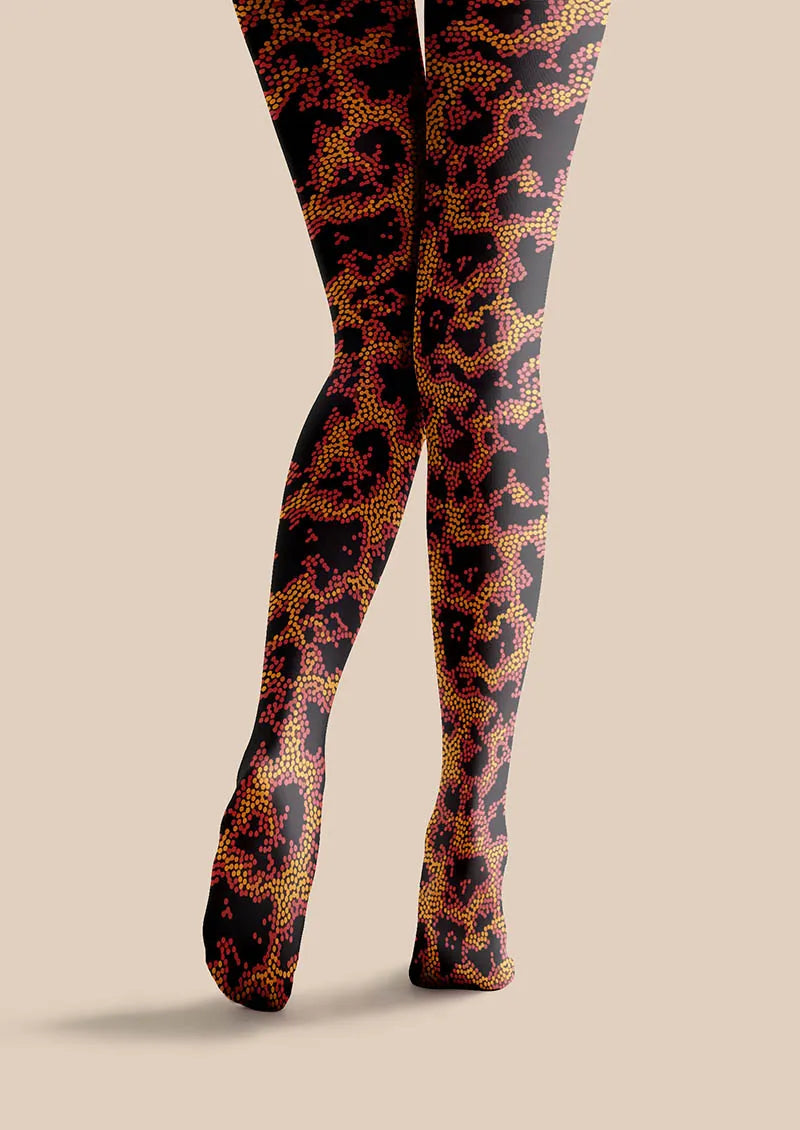 Viken Plan Luxe Leopard Spot Tights Hosiery Pantyhose