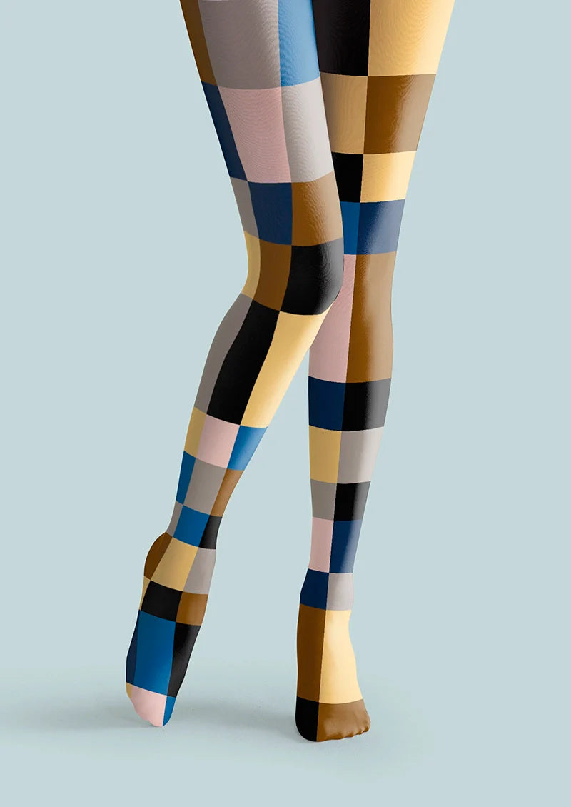 Viken Plan Shape Color Cubes Tights Hosiery Pantyhose