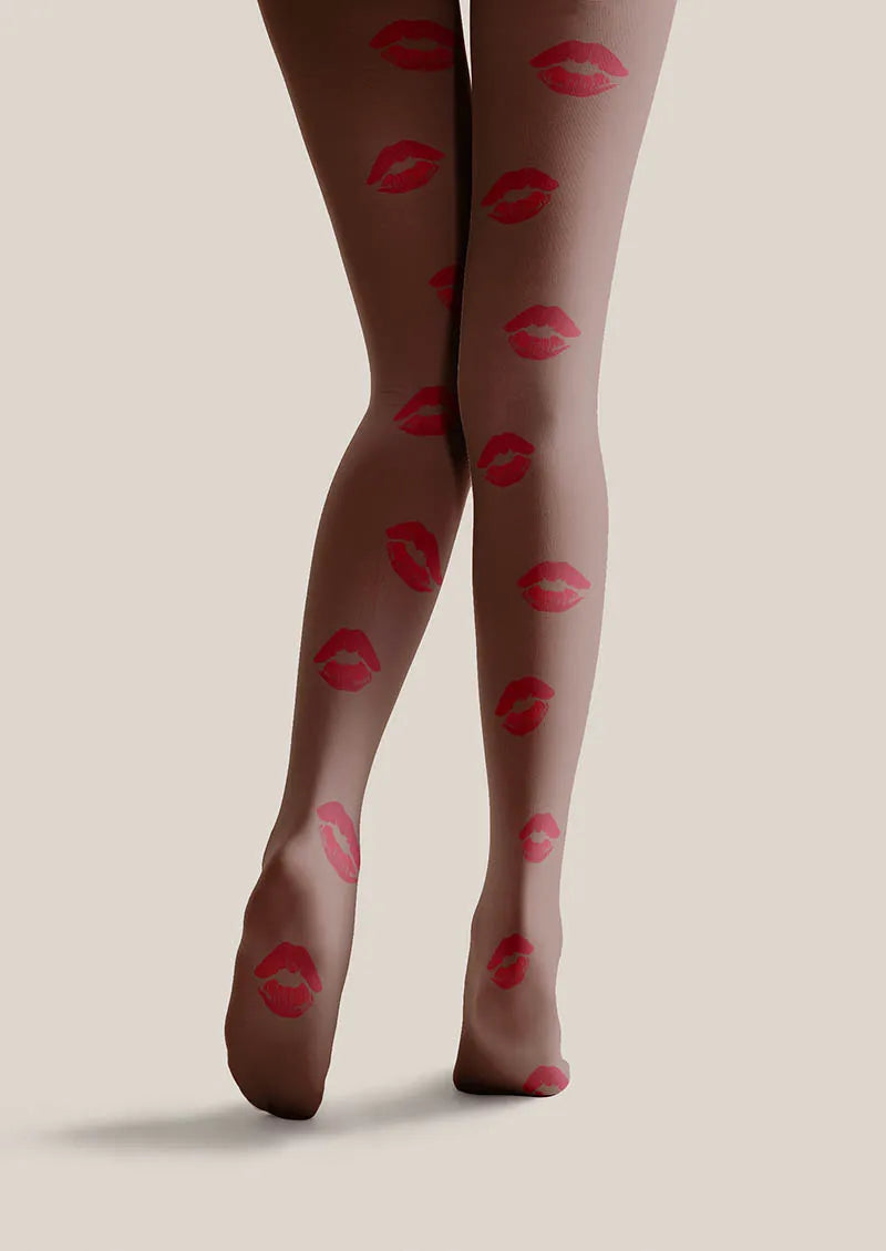 Viken Plan Valentine's Day Sweet Kiss Tights Hosiery Pantyhose