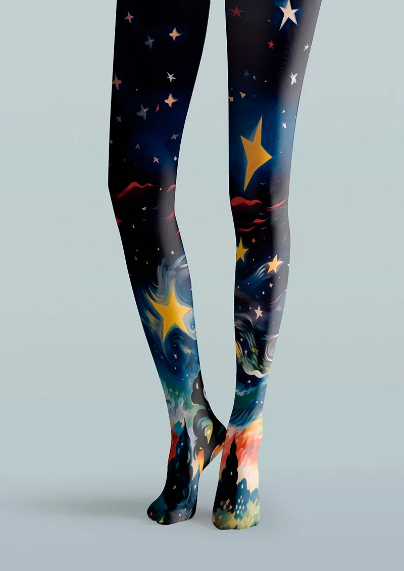 Viken Plan Colorful Starry Sky Tights Hosiery Pantyhose