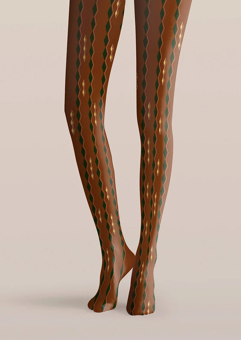 Viken Plan Diamond stripes Tights Hosiery Pantyhose