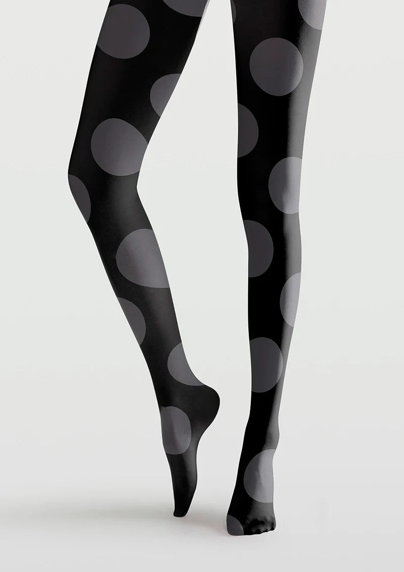 Viken Plan Black-gray polka dots Tights Hosiery Pantyhose