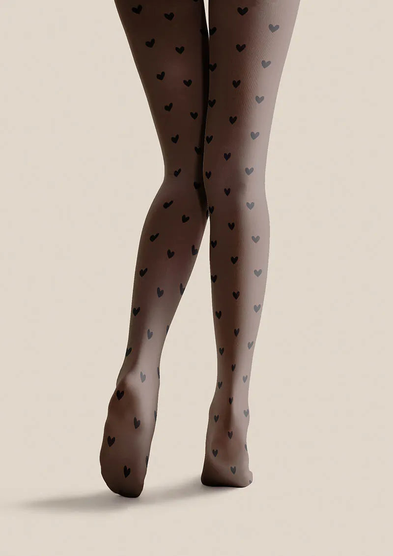 Viken Plan Valentine's Day Heart Dots Tights Hosiery Pantyhose
