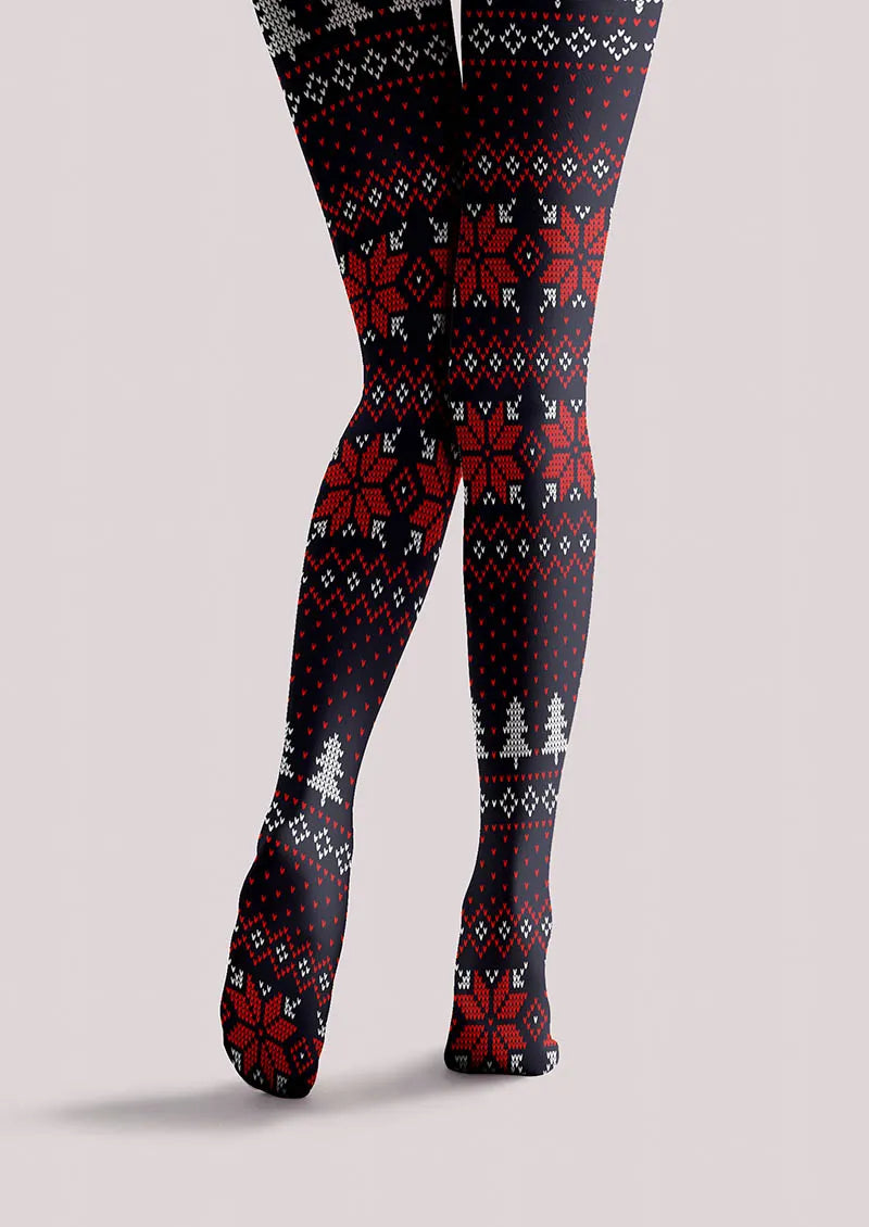 Viken Plan Christmas Fun Art Christmas Knitting Tights Hosiery Pantyhose