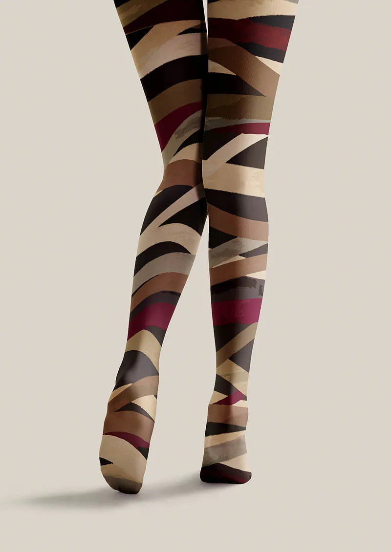 Viken Plan Geometric Art Woven Rhythm Tights Hosiery Pantyhose