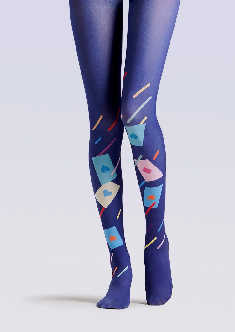 Viken Plan PopArt Print Offbeat Pantyhose/Tights [Poker]