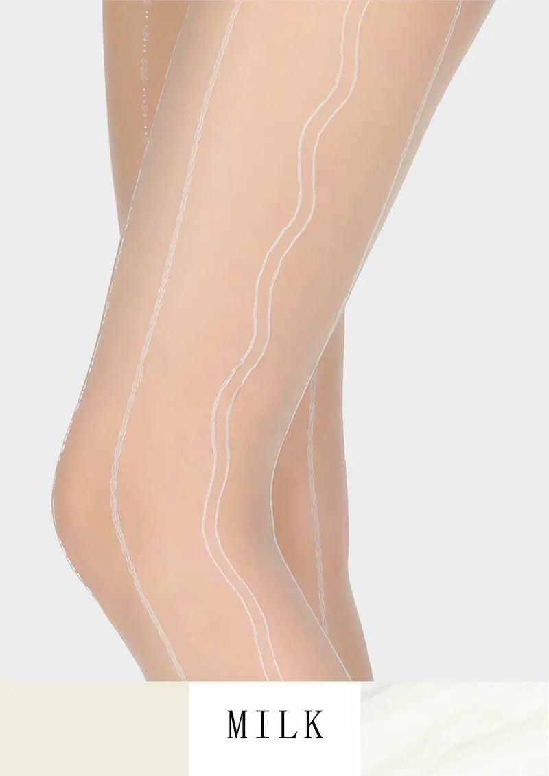 Viken Plan Radio wave lace jacquard Tights Hosiery Pantyhose