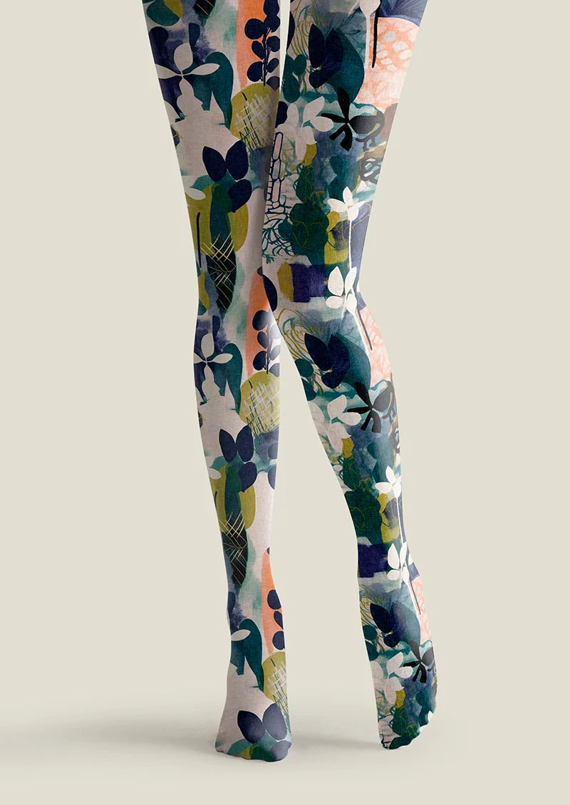 Viken Plan Diffused Petals Tights Hosiery Pantyhose