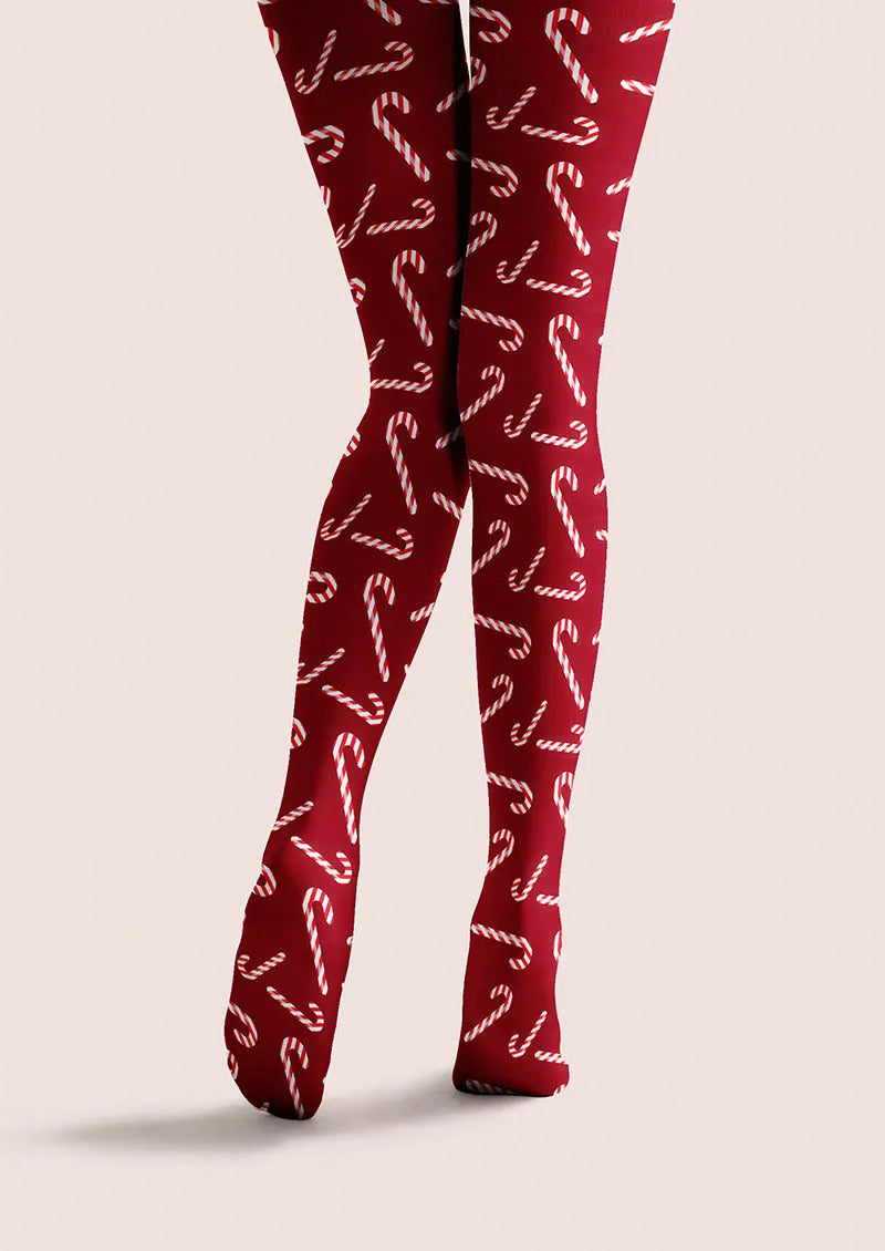 Viken Plan Christmas Fun Art Red Noel Tights Hosiery Pantyhose