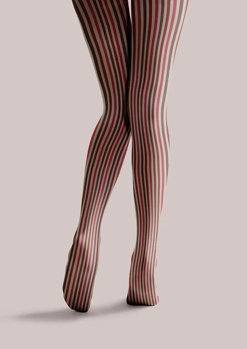 Viken Plan Geometric Art Soft Stripes Tights Hosiery Pantyhose