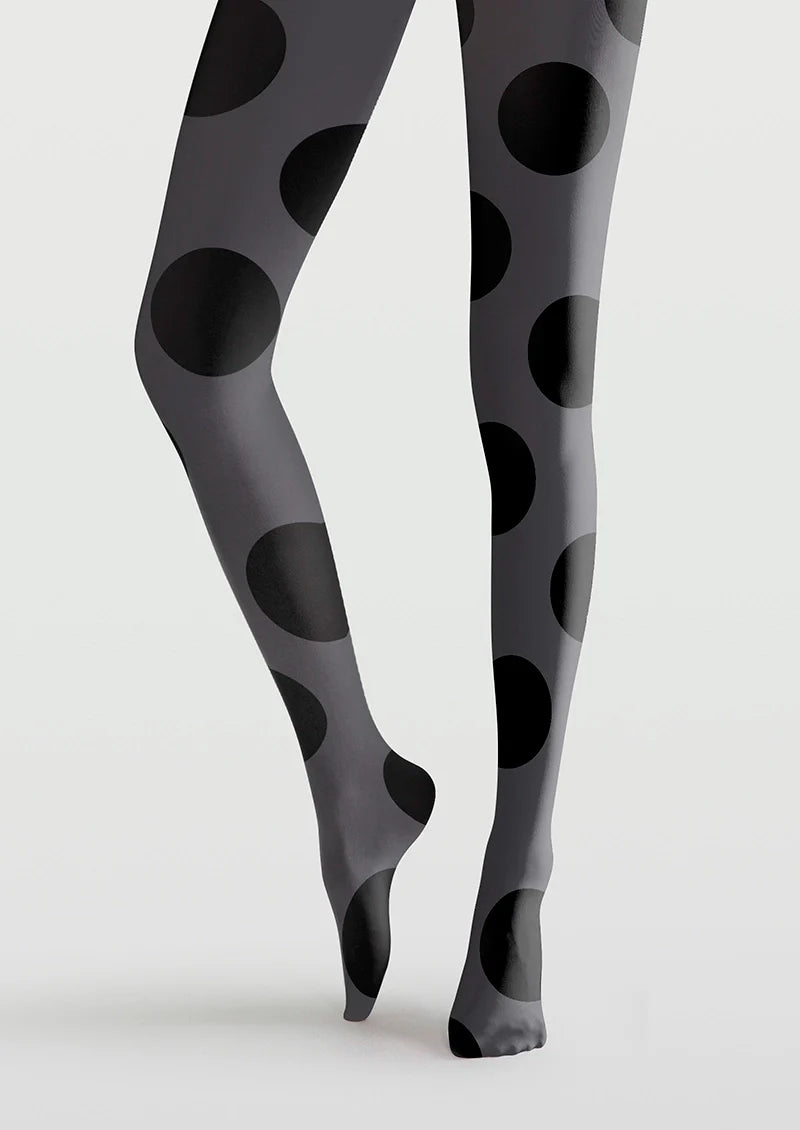 Viken Plan Gray-black polka dots Tights Hosiery Pantyhose