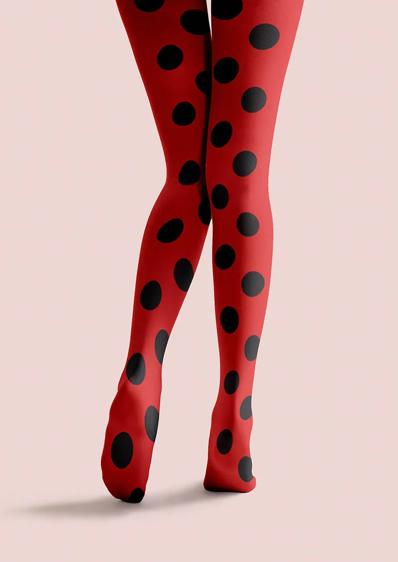 Viken Plan Red Dots Tights Hosiery Pantyhose