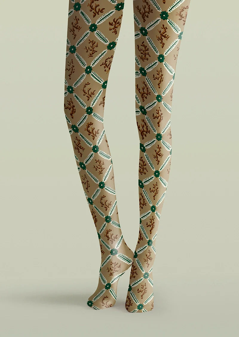 Viken Plan Retro Patterns Tights Hosiery Pantyhose
