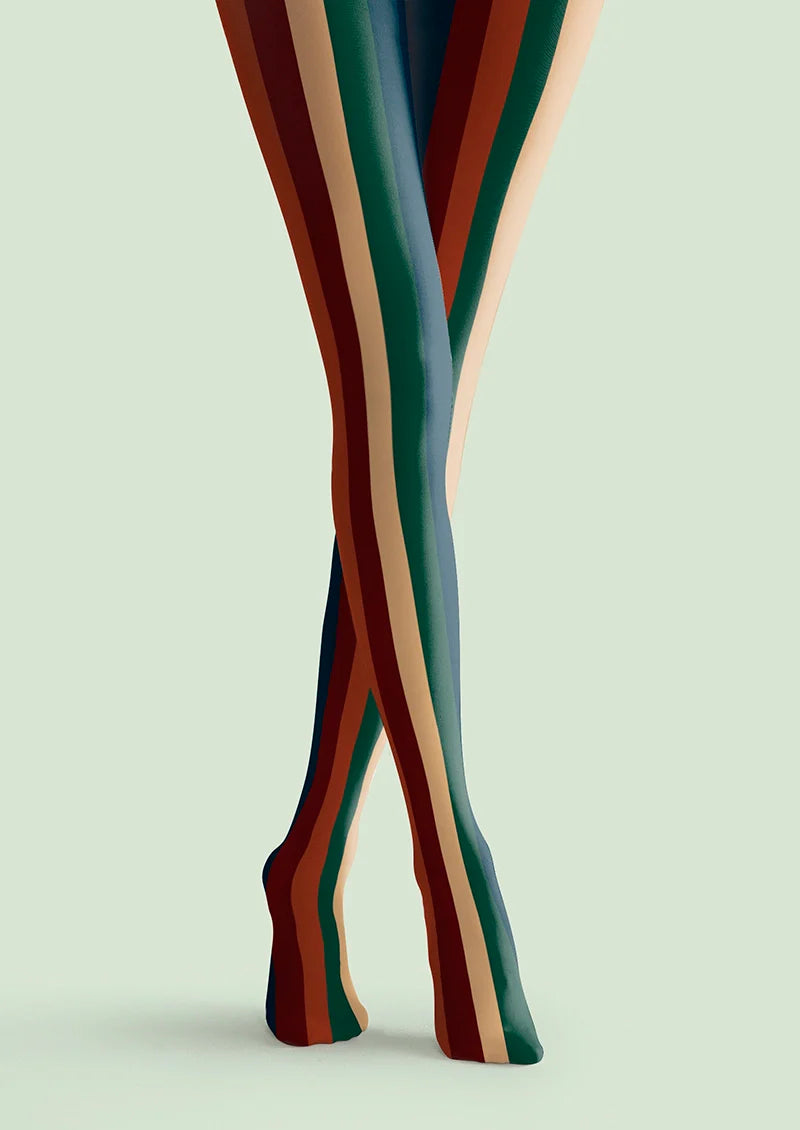 Viken Plan Christmas color scheme stripes Tights Hosiery Pantyhose