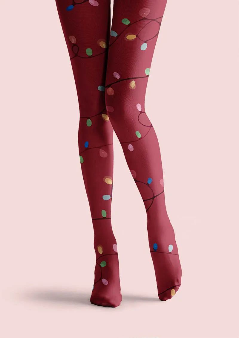 Viken Plan Christmas Fun Art Crimson Gift Tights Hosiery Pantyhose