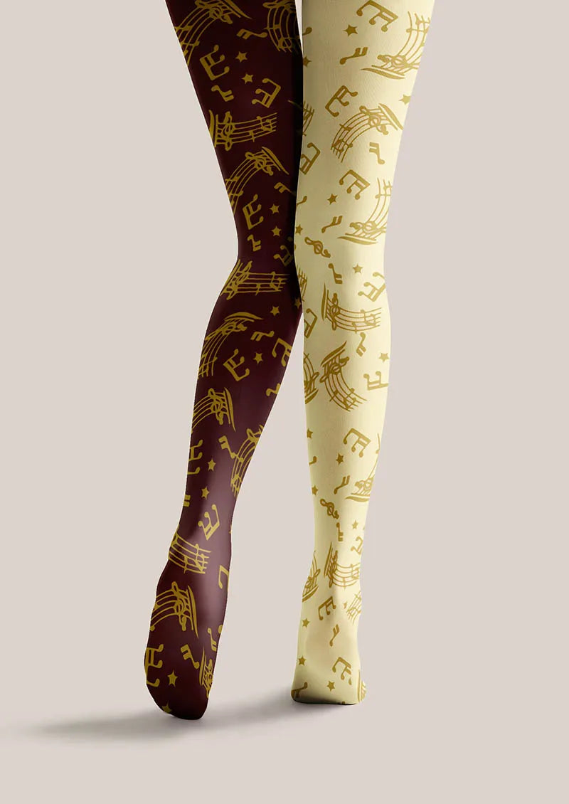 Viken Plan Musical elements Golden Melody Tights Hosiery Pantyhose