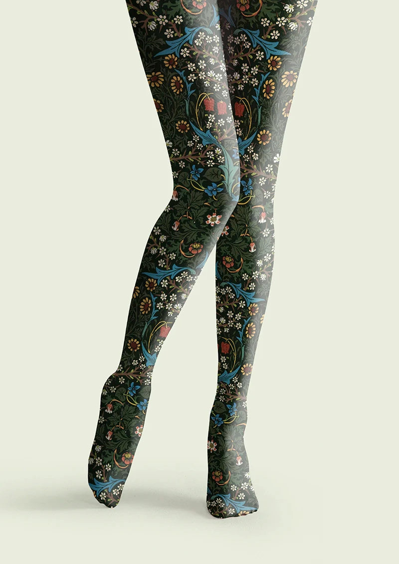 Viken Plan William Morris Florals Tights Hosiery Pantyhose