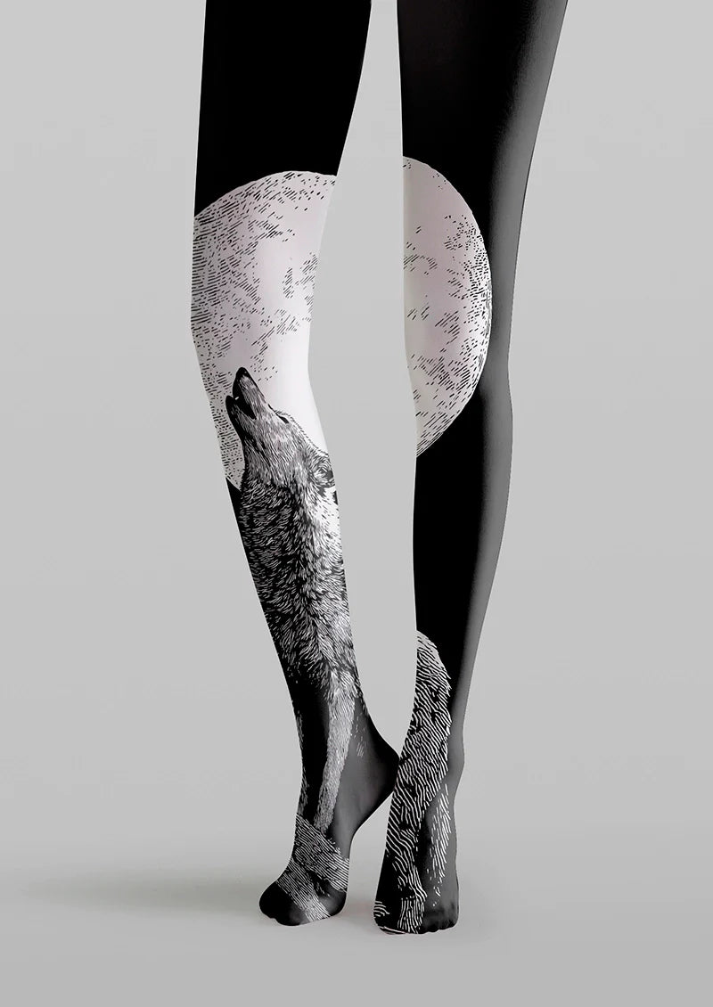 Viken Plan Wolf Line engraving Tights Hosiery Pantyhose