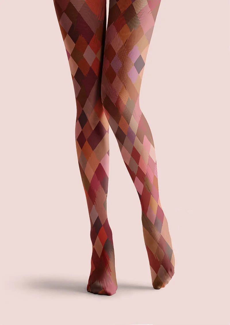 Viken Plan Geometric Art Arc Glow Tights Hosiery Pantyhose