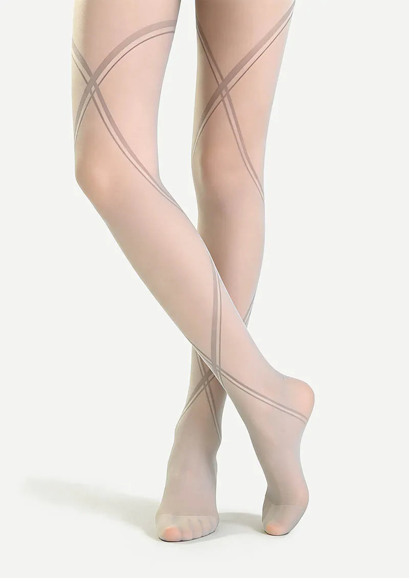 Viken Plan Black bandage stripes Tights Hosiery Pantyhose
