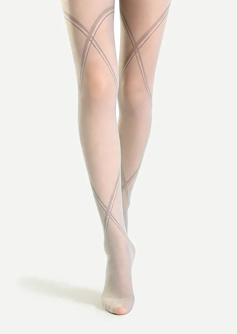 Viken Plan Black bandage stripes Tights Hosiery Pantyhose