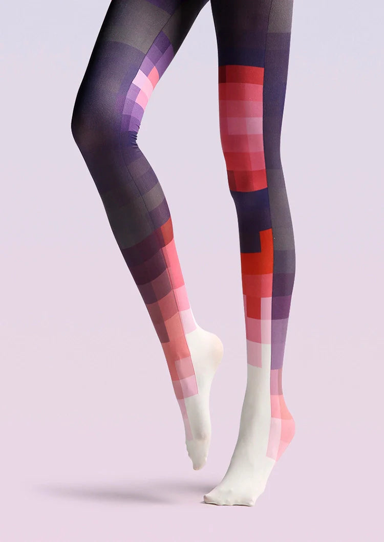 Viken Plan  PopArt Print Tights Cyberpunk Pantyhose/Tights [Pixel dusk]