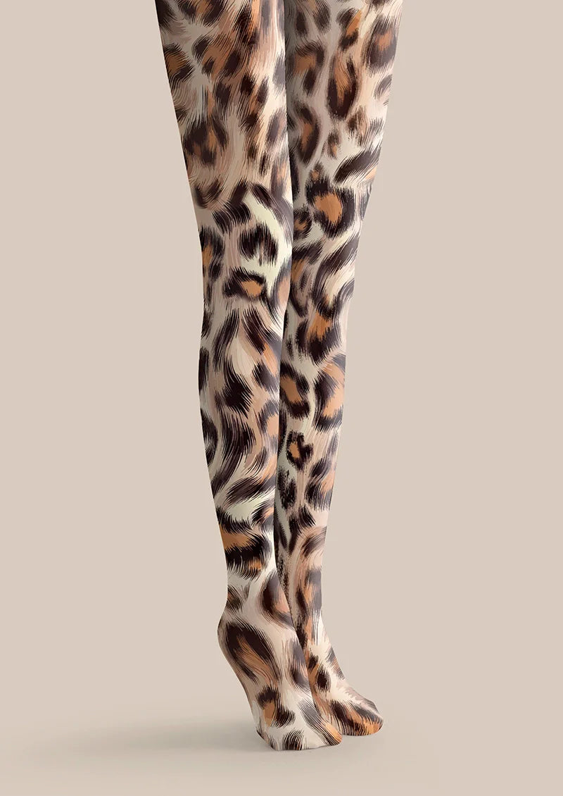 Viken Plan Blazing Leopard Print Tights Hosiery Pantyhose