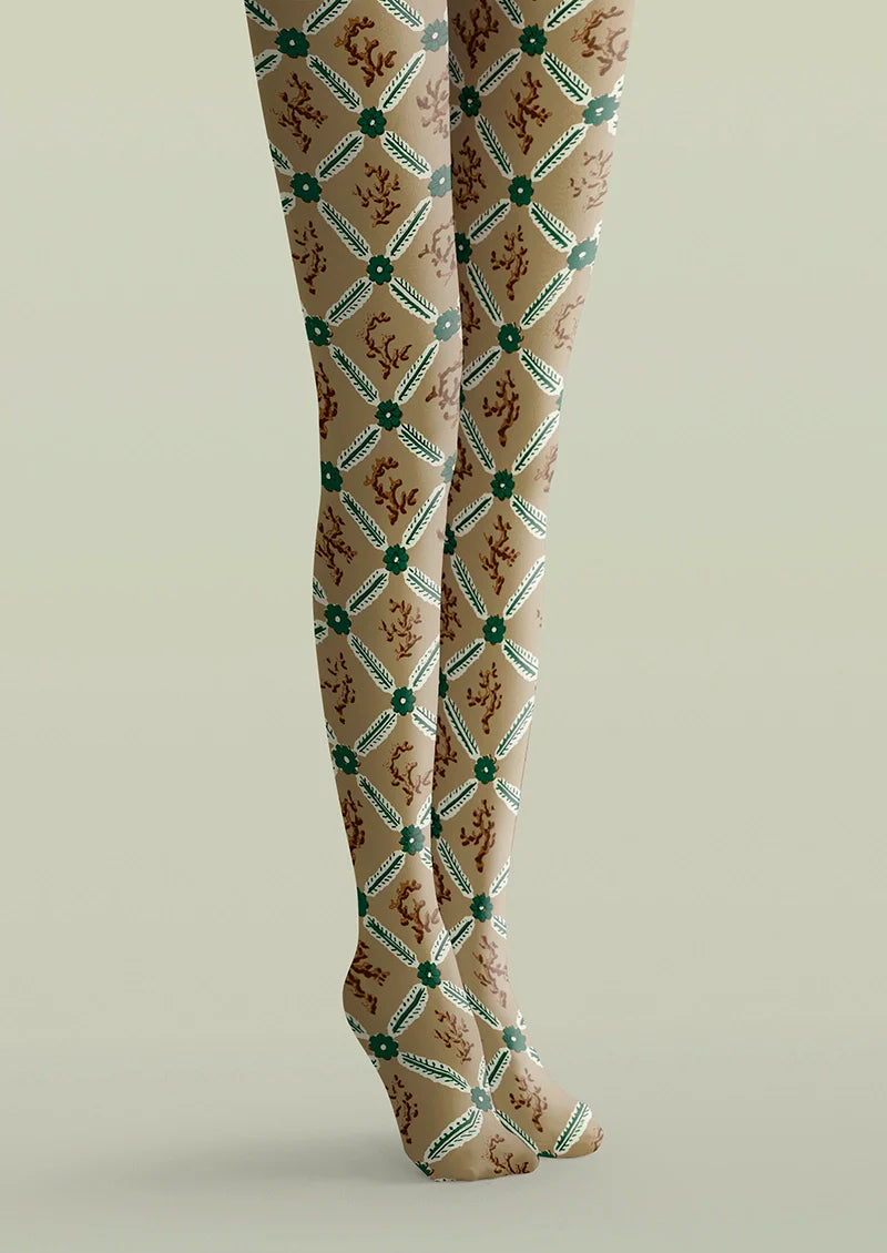 Viken Plan Retro Patterns Tights Hosiery Pantyhose