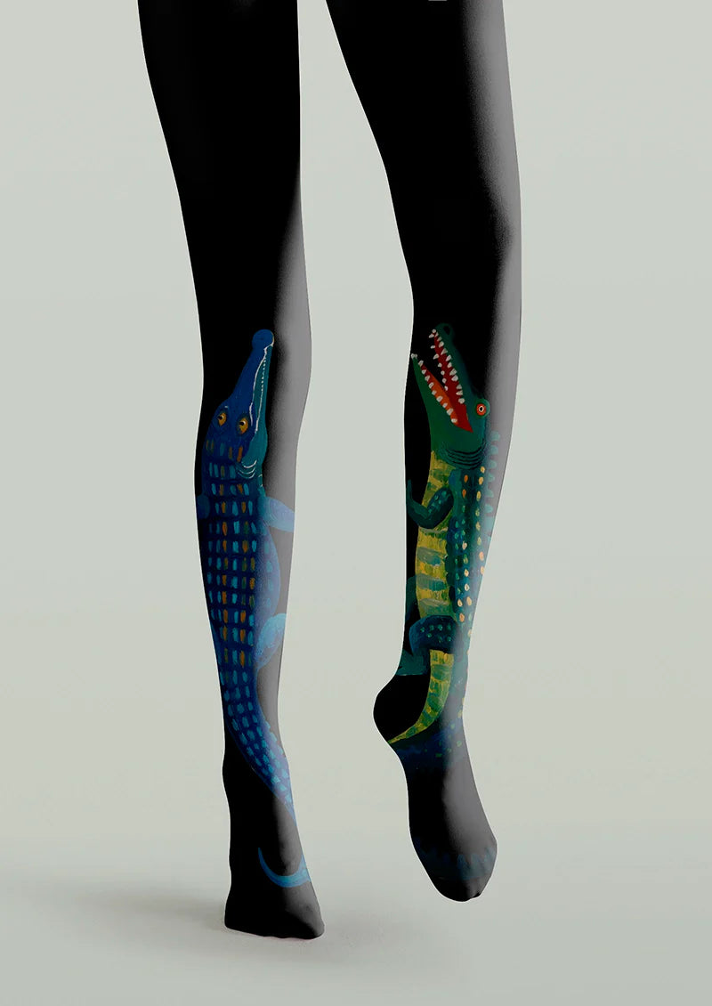 Viken Plan Crocodile Tights Hosiery Pantyhose