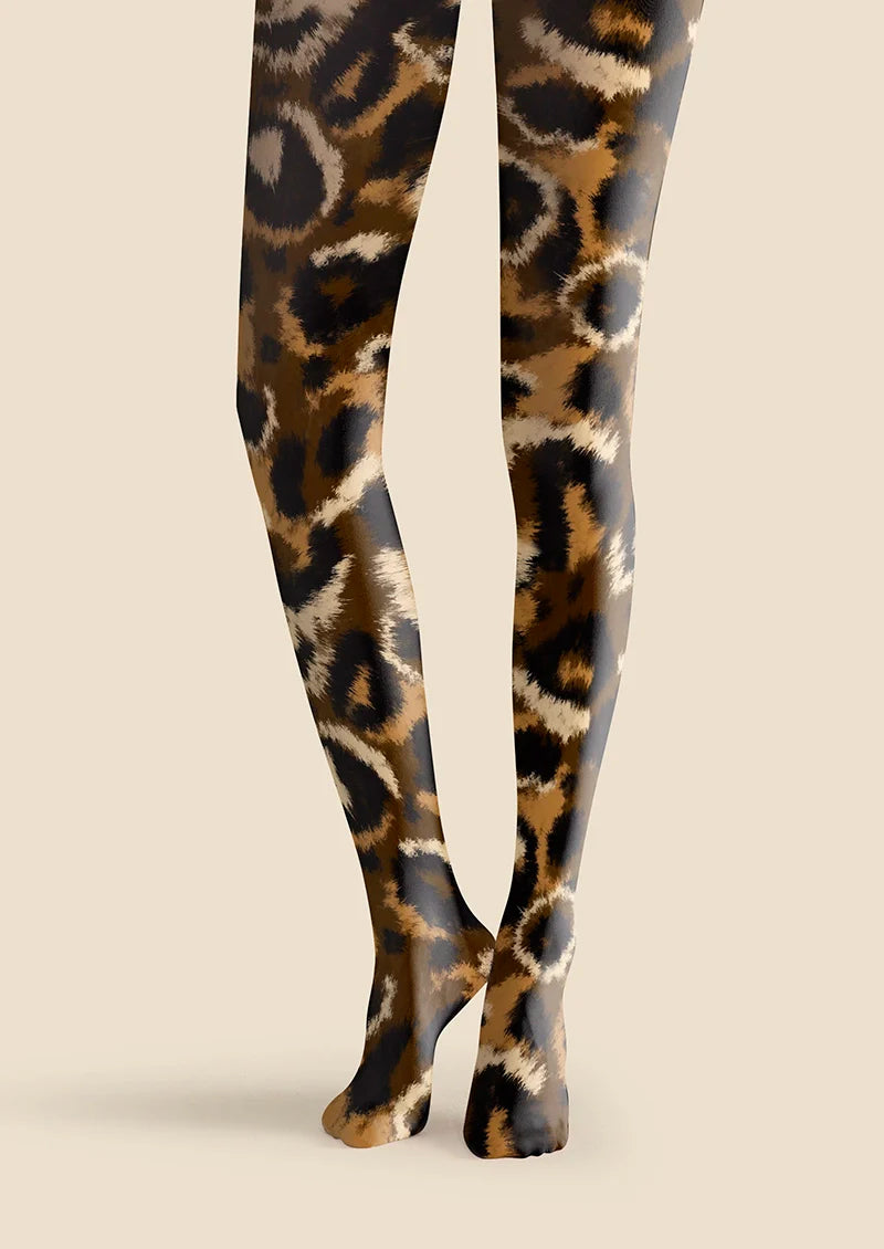 Viken Plan Classic Fashion Print Tights Personalized Pantyhose/Tights [Leopard's Prowl]