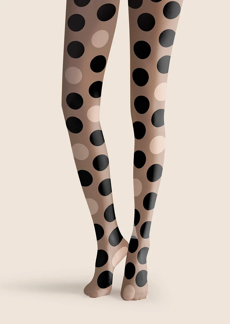 Viken Plan Bubble Tea Polka Dots Tights Hosiery Pantyhose