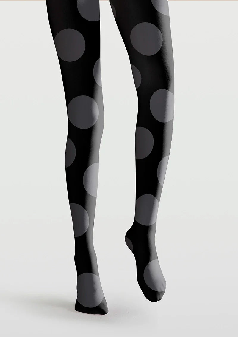 Viken Plan Black-gray polka dots Tights Hosiery Pantyhose