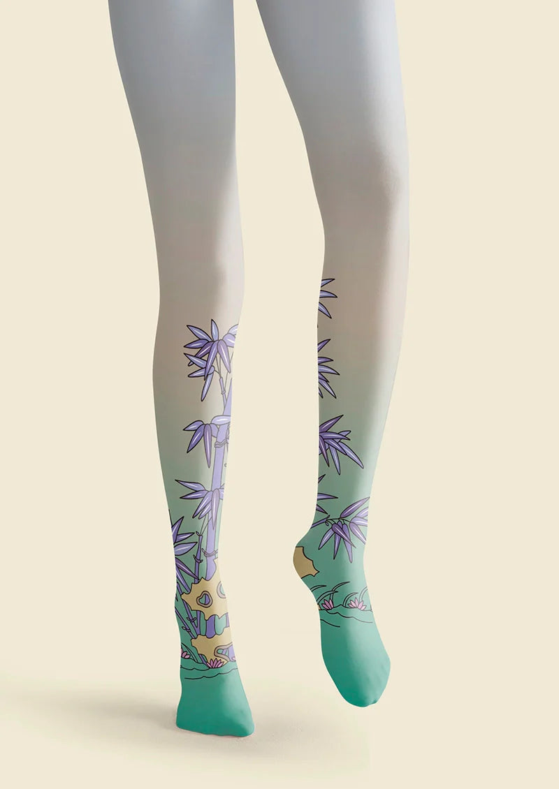 Viken Plan Purple Bamboo Tights Hosiery Pantyhose