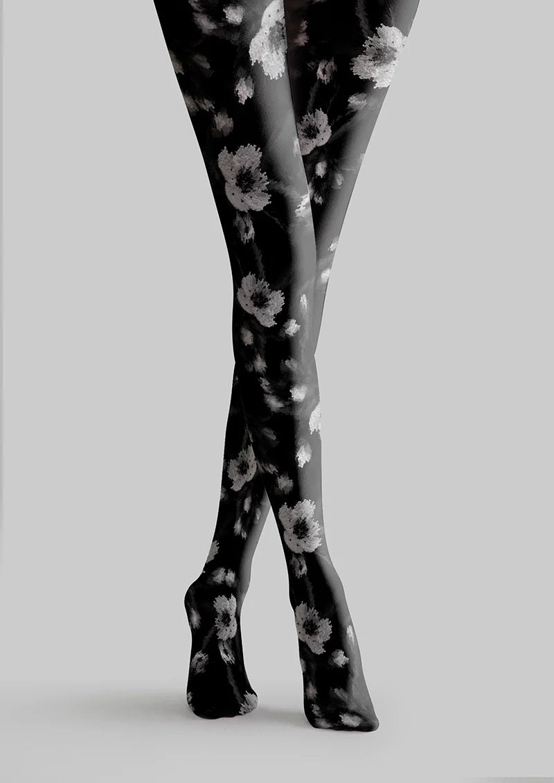 Viken Plan Night-Blooming Flower Tights Hosiery Pantyhose