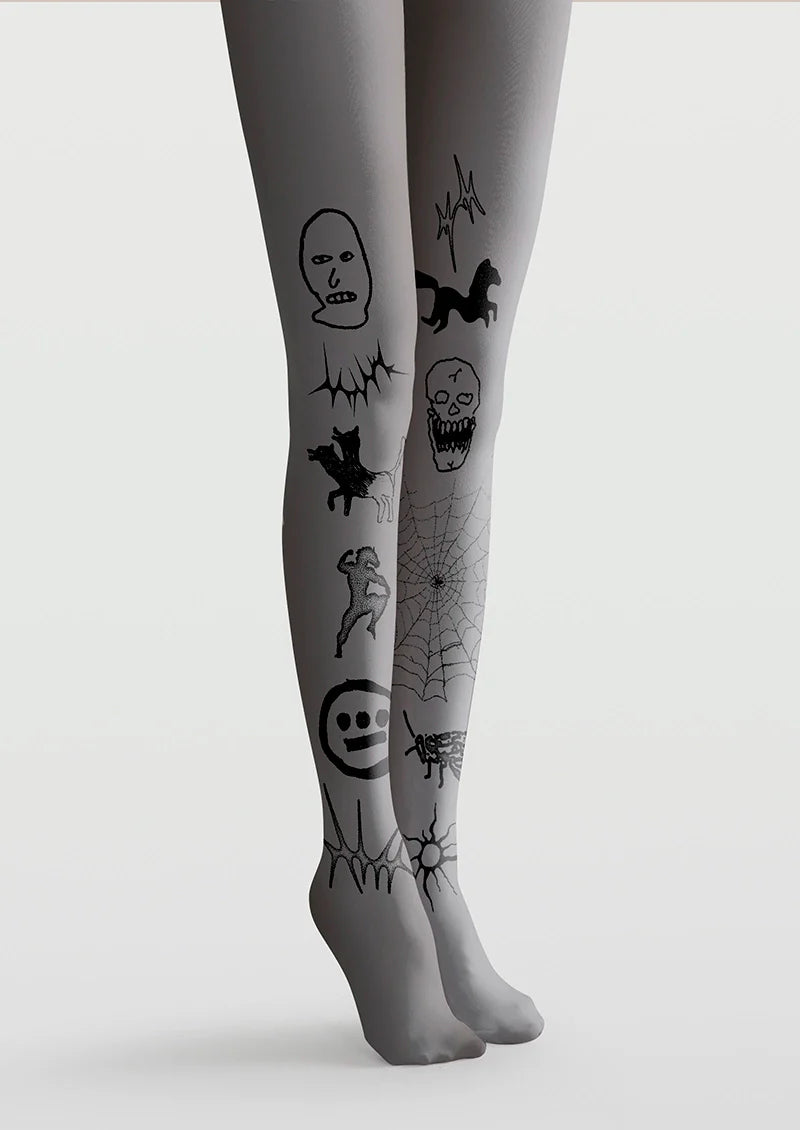 Viken Plan Street Skeleton Tights Hosiery Pantyhose