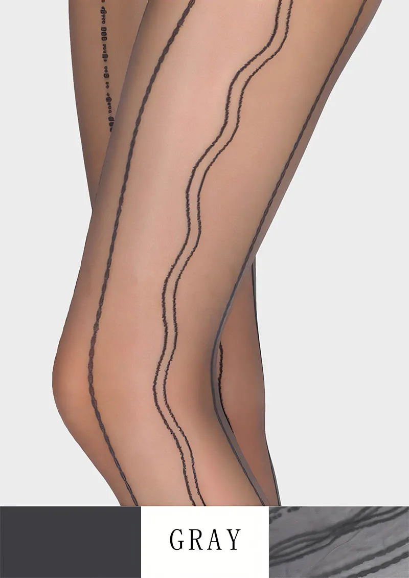 Viken Plan Radio wave lace jacquard Tights Hosiery Pantyhose