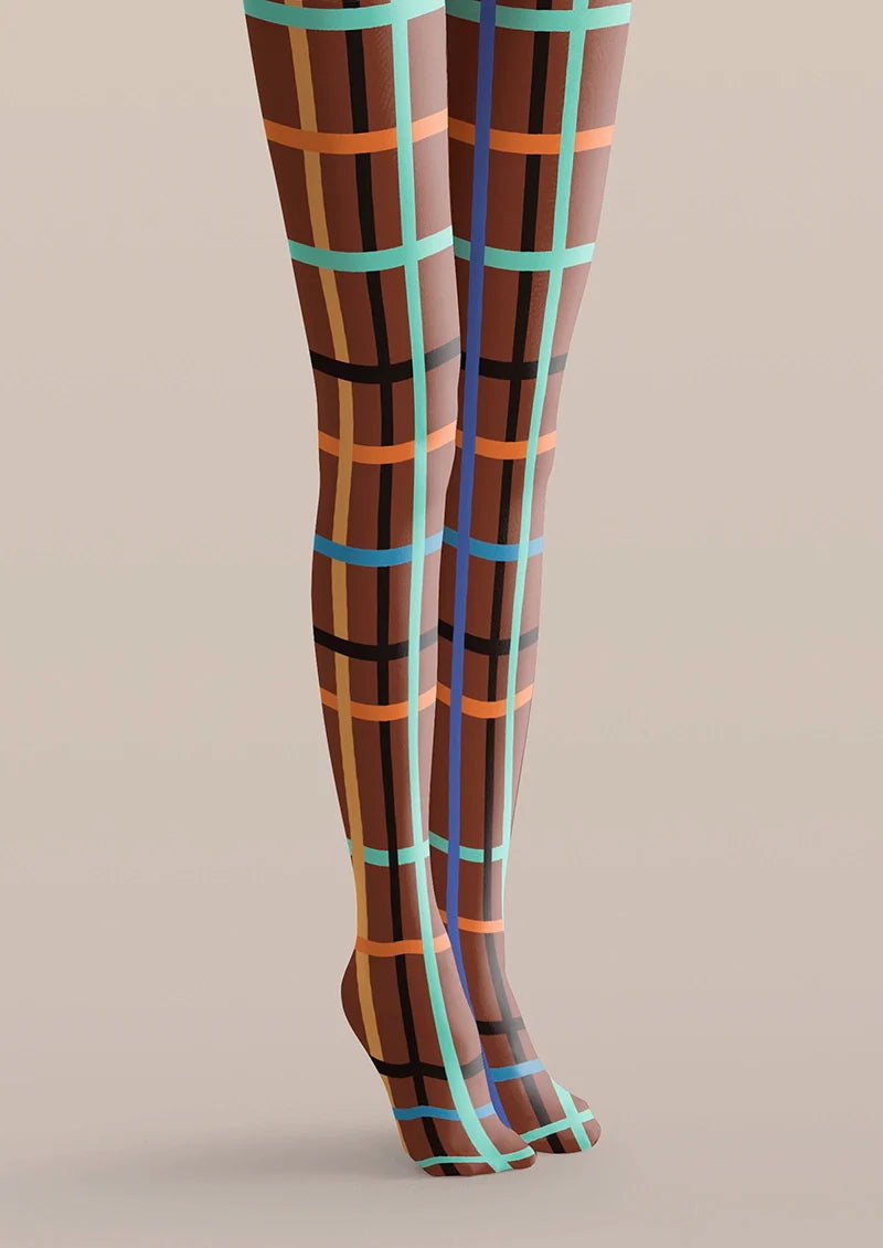 Viken Plan Rhythmic Grids Tights Hosiery Pantyhose