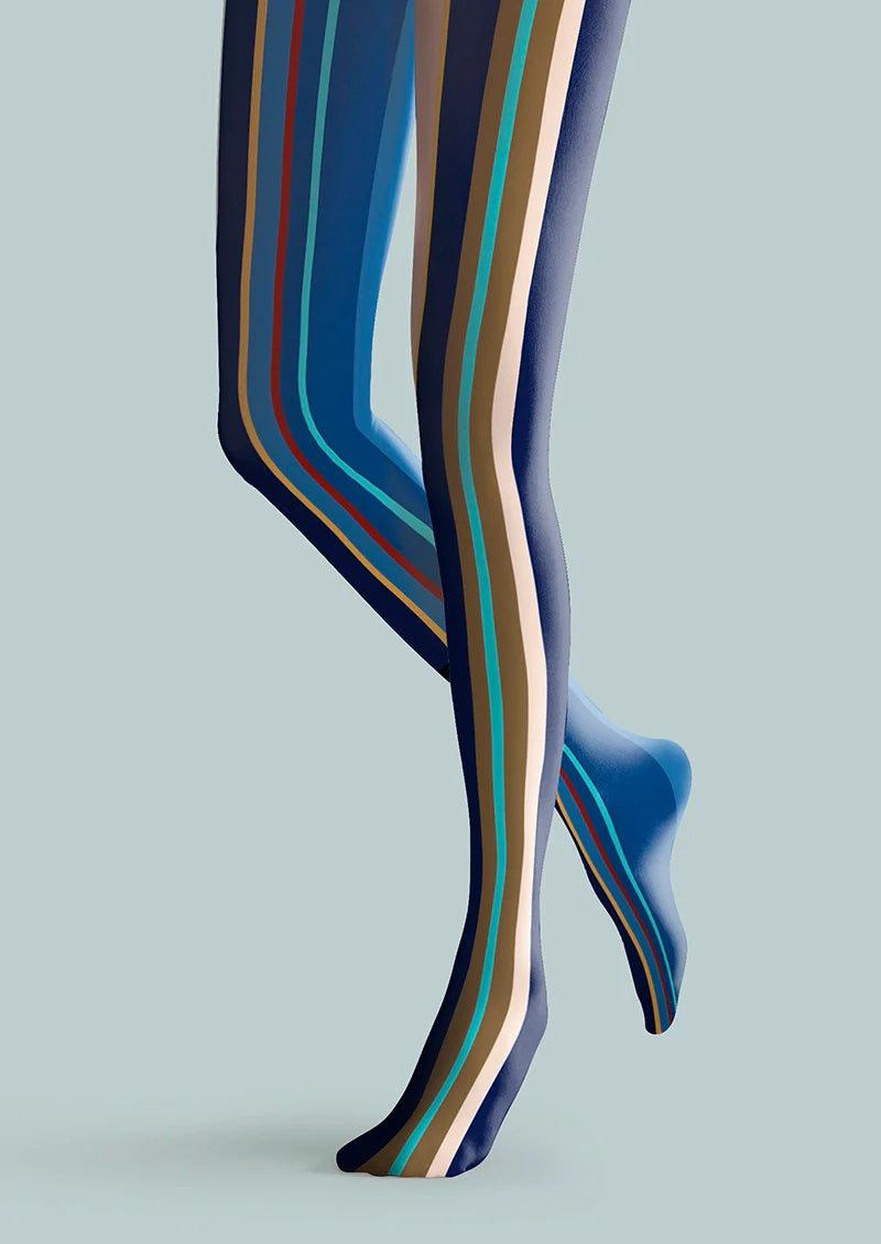 Viken Plan Blue Dream Striped Tights Hosiery Pantyhose