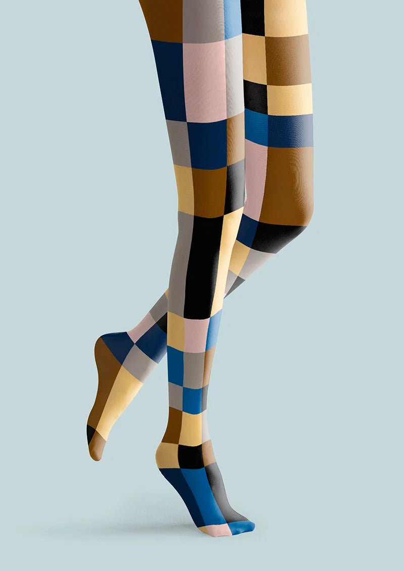 Viken Plan Shape Color Cubes Tights Hosiery Pantyhose