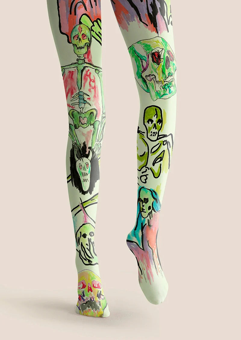 Viken Plan Noise Bone Tights Hosiery Pantyhose