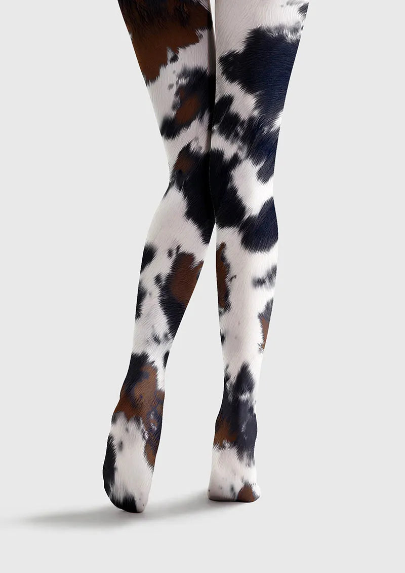 Viken Plan Fun art Print Tights Personality Pantyhose/Tights [Moo Chic]