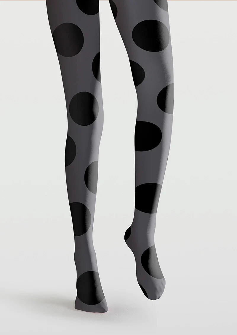 Viken Plan Gray-black polka dots Tights Hosiery Pantyhose