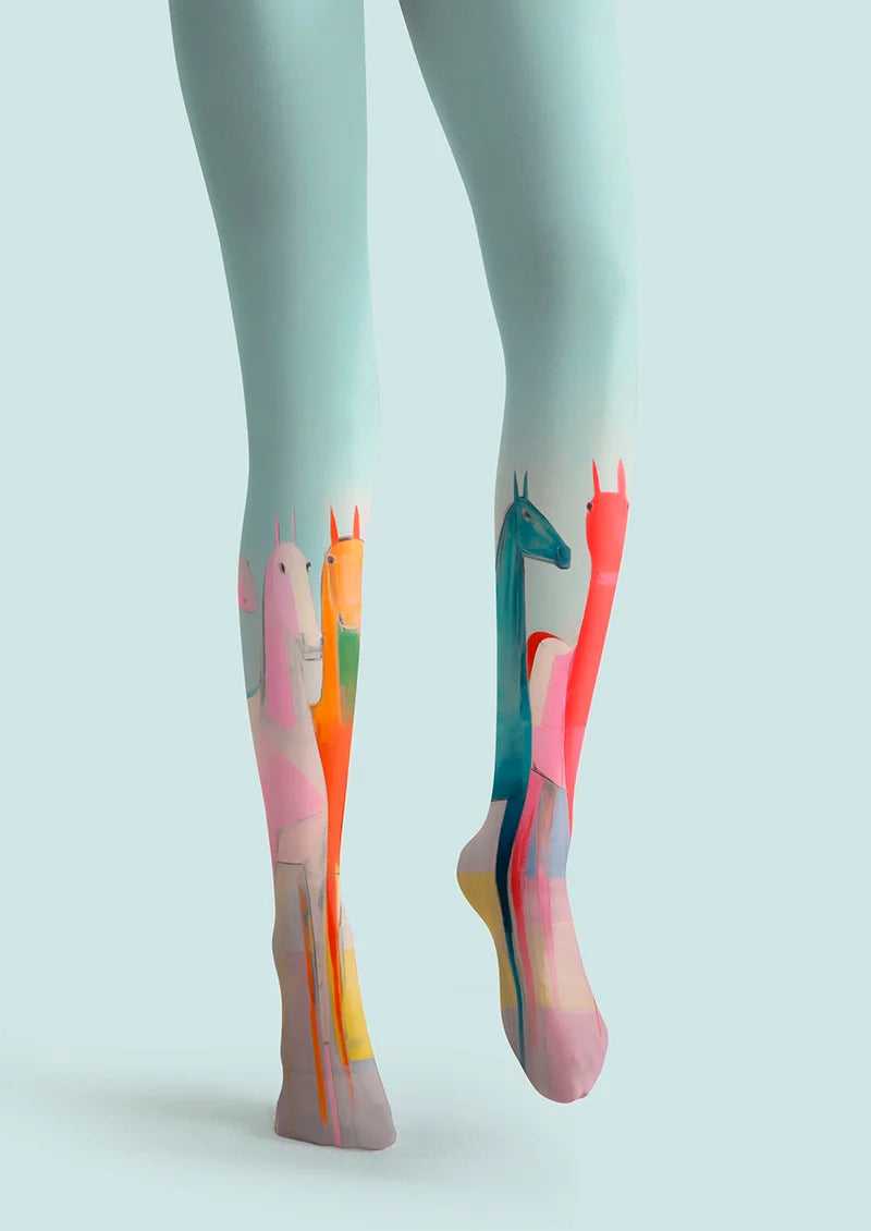 Viken Plan Horse Chromatogram Tights Hosiery Pantyhose